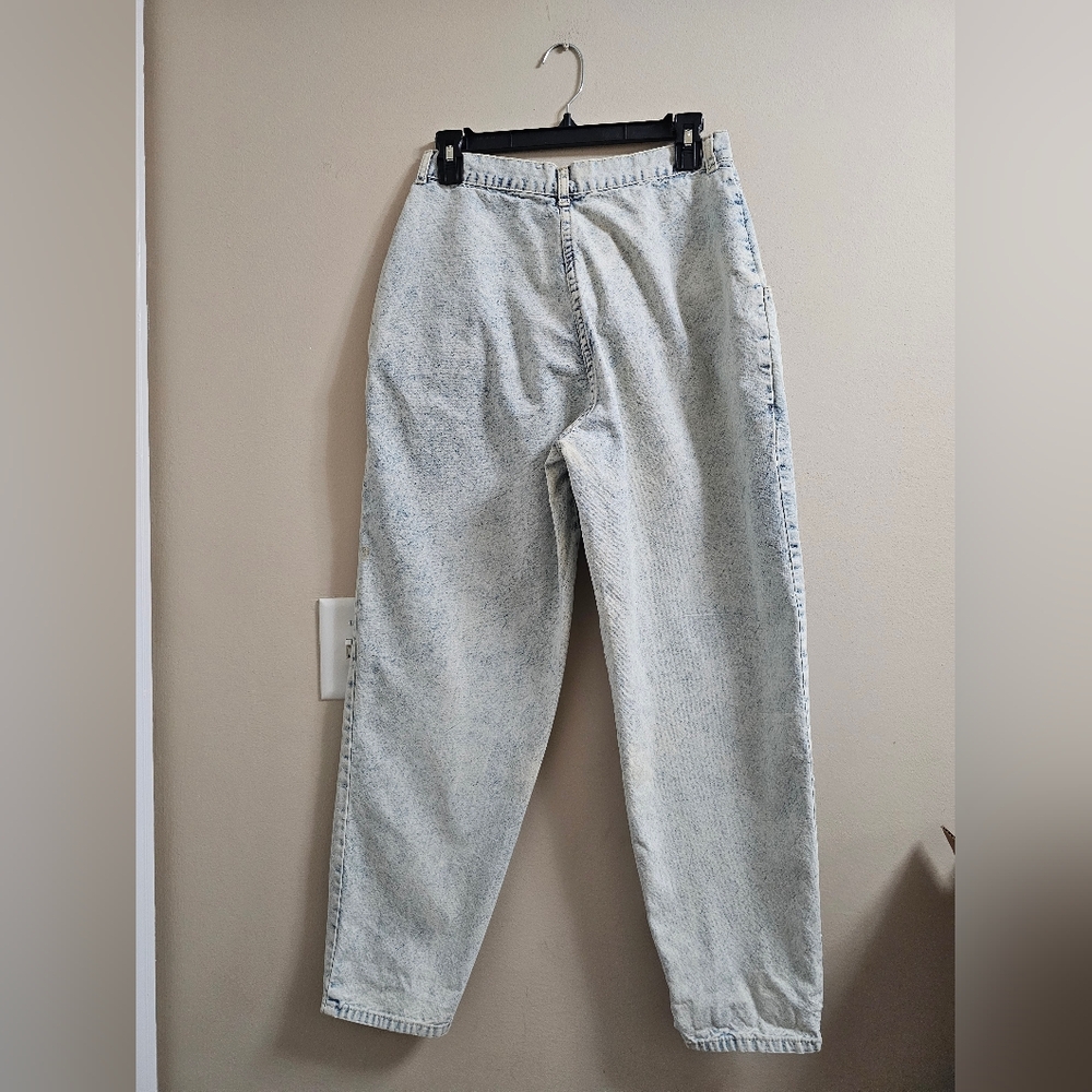 Vintage 80s P.S. Gitano Acid Wash Pleated High Rise Mom Jeans - Size 12 Short - Picture 5 of 12